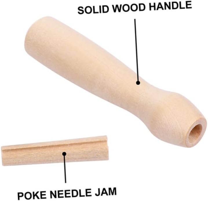 BELLIFFY 30pcs Ergonomic Wooden Needle Handles for Felting Tools Comfortable Installation Precision Crafted Replacement for Poking Needles Projects