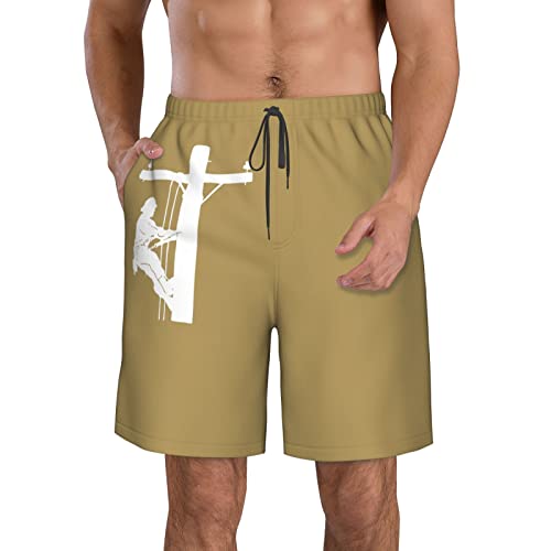 Lineman Men's Beach Shorts Board Trunks Classic Bathing Suits Quick Dry Boxer Briefs