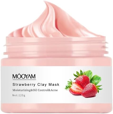 Superfood skincare dead sea mud clay mask detox, anti-ageing, oil control and moisturising. 120ml (Strawberry)