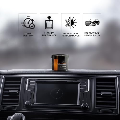 Image of Zesty Lemon Perfume - Gel Car Air Freshener (120) | Gel Lasts up to 45 days | Car Accessories