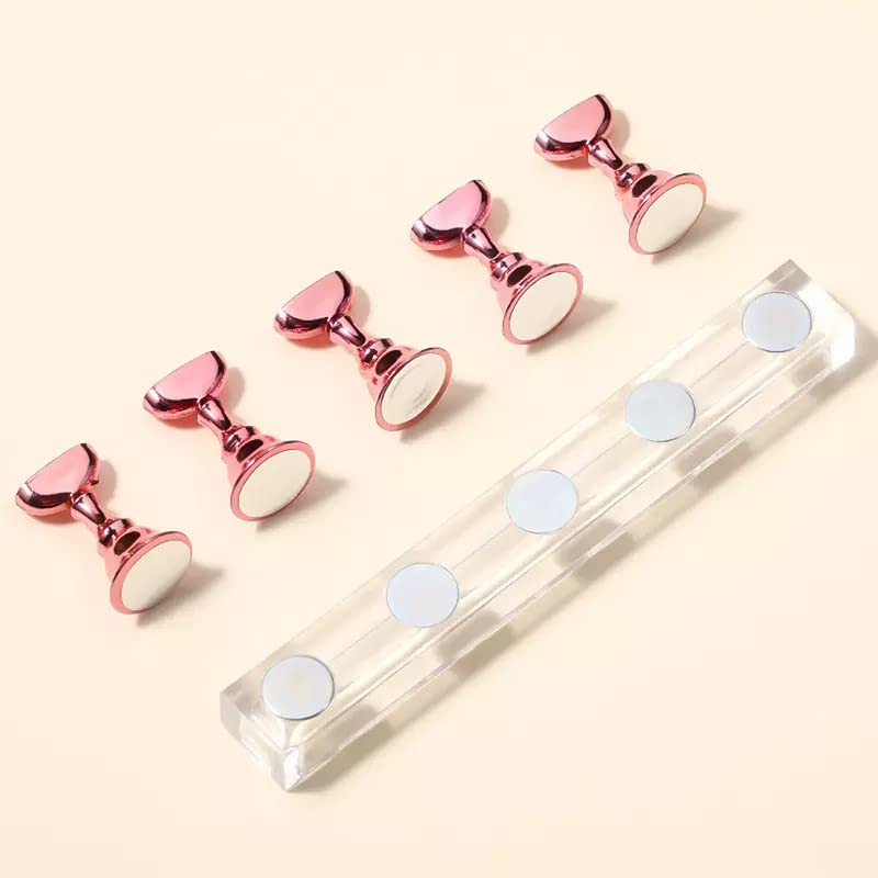 Gleevia Acrylic Fingernail DIY Nail Art Display Stand – Training Finger Practice Display Stand Holder for False Nails, Alloy Nail Art Shelf Manicure Tools (Rose Gold)-image-35