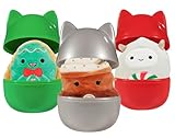Squishmallows 4' Mystery Capsules (3 Pack) Official Jazwares Mini Plush - Collectible Soft & Squishy Stuffed Animal Toy -Gift for Kids, Girls & Boys