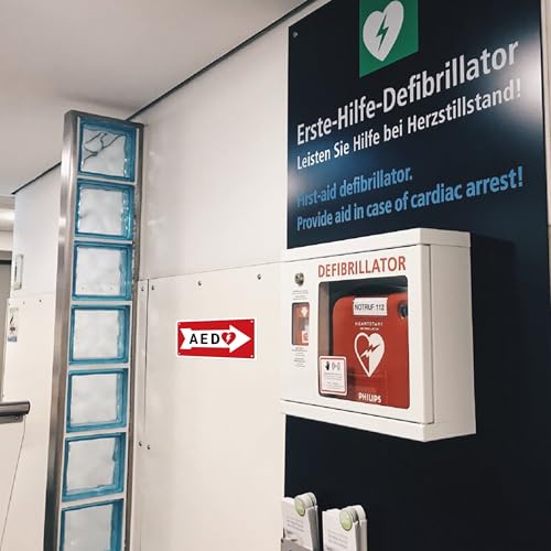 image for LUHIMO AED Sign Sticker, Waterproof Durable Automated External Defibri