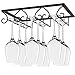 Housolution Soportes para Copas de Vino de Metal, Estante para Copa de Vino, Cuelga Copas Colgador Copas Colgador de Copas Soporte Copas, Negro