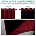 NICETOWN 100% Blackout Cold Blocking Curtains with Black Liner Backing, Thermal Insulated Curtains for Living Room, Noise Reducing Drapes, Burgundy Red, 52 inches x 84 inches Per Panel, Set of 2