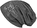Produktbild styleBREAKER Damen Beanie Mütze mit Strass Nieten Stern und Schmucksteine Silber-anthrazit, Slouch Longbeanie 04024087, Farbe:Dunkelgrau meliert