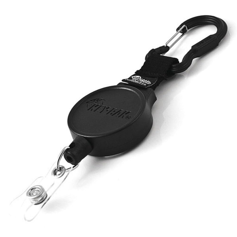 Photo 1 of KEY-BAK MID6 Retractable Carabiner I.D. Badge Holder with 36" Retractable Cord, 6 oz. Retraction, Steel Carabiner, Black, Model Number: 0006-015