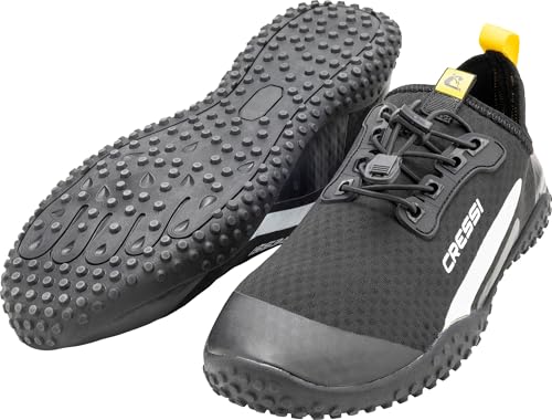 Cressi Sonar Shoes - Unisex Adult Water Shoe Microperforated Fabric, Black/Yellow, 2.5 UK (35 EU) - 4