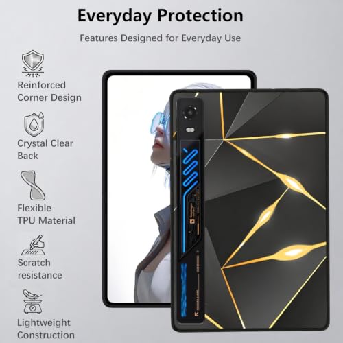 CaCopaka Case for REDMAGIC Astra 2/RedMagic Gaming Tablet 5 Pro 9.06" Tablet,Protective Back Cover, Ultra-Thin Hard Case, Stylish Design, Lightweight Gaming Tablet Case(Yellow) by CaCopaka - Used condition - Image 2