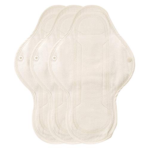 Think Eco [Premium Original Type Pads] Organic Cotton Cloth Pads For Women, Menstrual Pads With Wings, Great Absorption And Leak Prevention, Washable Pads, 3 Pads (Original Browm, Day Pad Plus) #TOP1