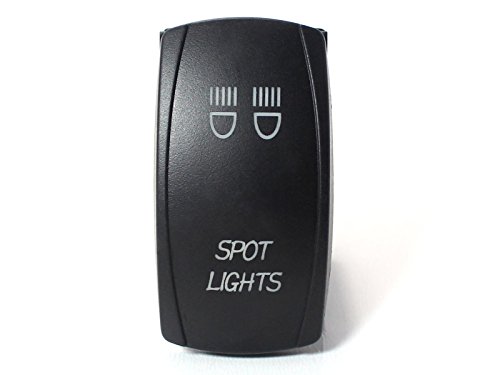Ijdmtoy (1) Spot Lights 5-Pin Spst On/Off Blue Led Indicator Rocker Switch Compatible With Jeep Car Truck 4X4 Boat Work Lights, Fog Lights, Daytime Running Lamps, Etc #TOP6