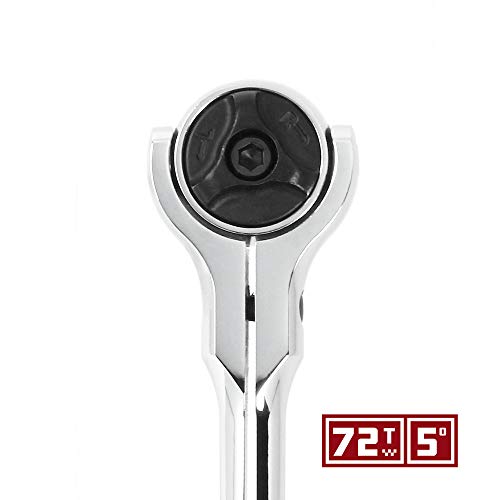 Powerbuilt Swivel Head Ratchet, 3/8 Inch Drive Hand Tools, Rotating, 72 Tooth 5 Degree Swing, Compact Tight Spaces - 649941 #TOP3