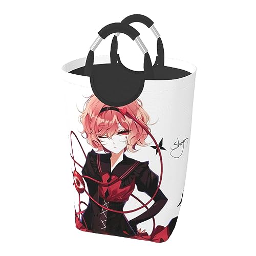 東方古明地さとり ランドリーバスケット ランドリーバッグ ランドリー収納 防水 取っ手付き 収納バスケット 折り畳み 大容量 衣類収納バッグ 省スペース 蓋なしかご