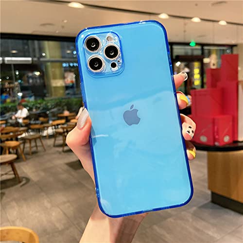 Coque iPhone X néon bleu fluo en silicone souple transparent