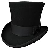 Black Wool Mens Top Hat Victorian Top Hats for Men Women Mad Hatter 7