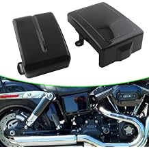 ABS Side Battery Cover Compatible with Harley Dyna Low Rider FXDL Fat Bob FXDF Street Bob FXDB Super Glide Custom FXDC Wide Glide FXDWG Switchback FLD 2012-2017, Glossy Black