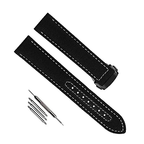 Band de montre en cuir et tissu 19mm assurant un confort optimal