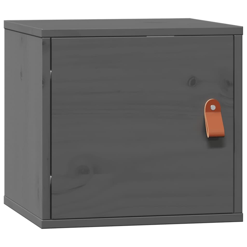Armoire murale grise en pin massif 31,5 cm étagère suspendue et meuble de rangement robuste