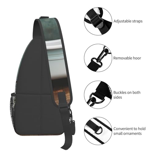 Mochila Sling urbana negra para uso diario miniatura 4
