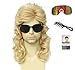 Kavsni Mullet Wig for Men 80s Crazy Wigs Halloween Costume Fashion Fancy Party Accessories (Light Blonde)