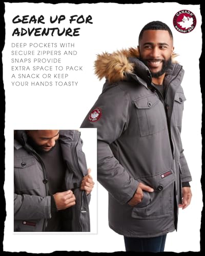 CANADA WEATHER GEAR Men's Winter Coat - Heavyweight Teflon Canvas Parka Jacket (M-XXL)3