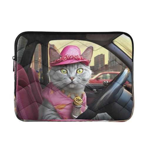 Funda para portátil Pink Cat Driver 13-14 pulgadas