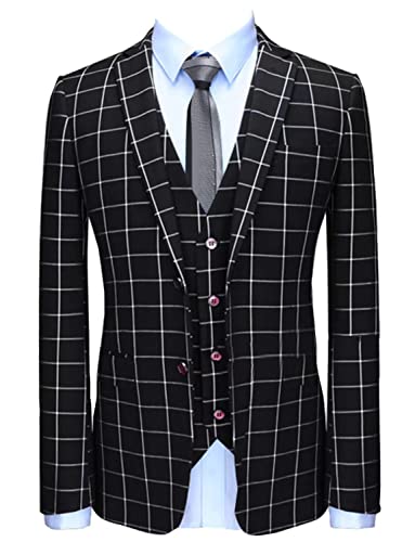 Costume trois pièces à carreaux pour homme coupe vintage chic