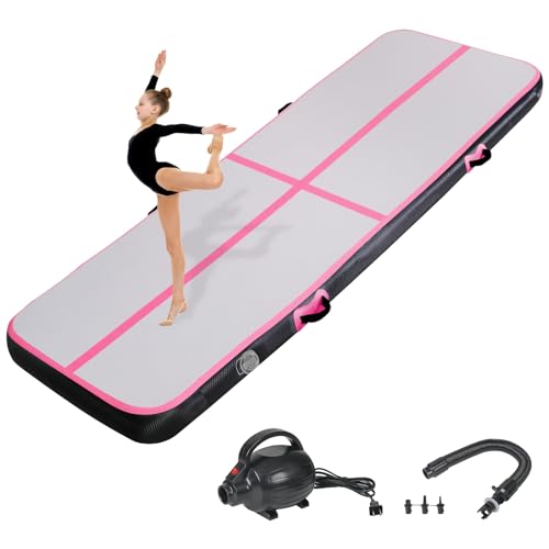 KIKILIVE Inflatable Air Gymnastics Tumbling Mat 13ft, Air Tumble Track Mat 4 inches Thickness with Electric Air Pump for Home Use/Training/Cheerleading/Yoga/Water/Beach/Park