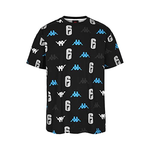 Kappa - T-Shirt Rifer Authentic Six Siege Collection pour Homme - Noir - Taille XL