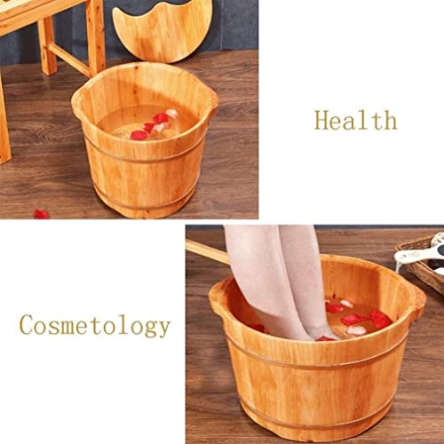 Balde de madera para baño de pies, spa natural de madera robusta miniatura 3