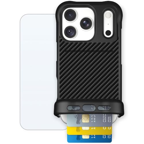 Scooch for iPhone 18 Pro/17 Pro Wallet Case, Wingmate, Carbon Fiber