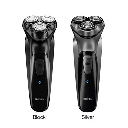 KKMOON Barbeador Elétrico Rotativo com Aparador de Pêlos Pop-up Navalha Wet & Dry para Homens