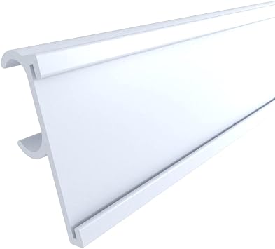 Shelf Label Holder, 25 Pack Snap in Shelf Strip Price Tag Holder for Double Wire Shelving Refrigeration Cases Cooler Shelf, Avantco Compatible, White, 21.5L and 1.19H