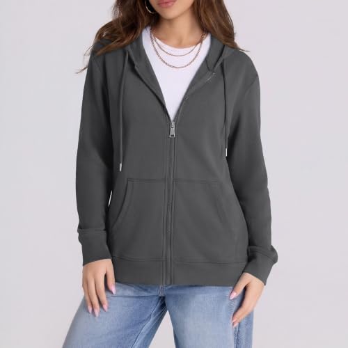 Image of Witsmile Zip Up Hoodie Women Oversized Sweatshirt Long Sleeve 2026 Fall Outfit Lightweight Jackets Workout Clothes