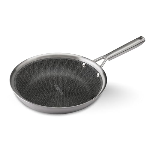 Castey - Sartén de Inducción Malmö Trimetal BeeTech, Modelo MBE-S22, Tamaño 22 cm, Acero Inoxidable 18/10 y Mango Ergonómico, Revestimiento Cerámico BeeTech Sin PFAS, para Todas las Cocinas