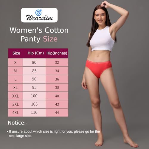 Image of Wearslim Premium Women Soft and Comfortable Women's Cotton Bikini No Show Panty | Ladies Invisible Breathable Briefs Soft Stretch Hipster Underwear