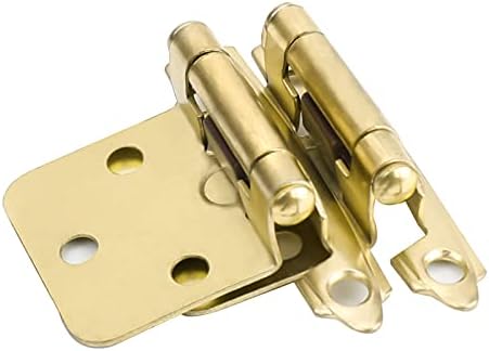 5 Pair (10 Units) goldenwarm Variable Overlay Cabinet Hinges Gold Brushed Brass Hinges for Kitchen Cabinets - SCH30BB Self Closing Door Hinges Face Mount Hinges