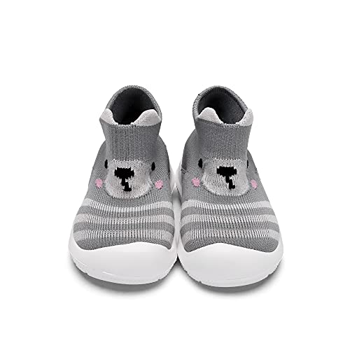 Baby Boy Girls Animal Non-Skid Indoor Slipper Infants Breathable Elastic Socks Shoes With Memory Insole Protect Toes Panda Tiger Fox #TOP2