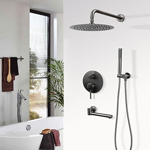 Ensemble de douche à effet pluie luxueux et robinet chrome haute finition