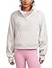 Produktbild CRZ YOGA Damen Fleece Gefüttert Sweatshirt 1/2 Reißverschluss Pullover mit Taschen Winter Rollkragenpullover mit Daumenloch Milchig Weiß 44