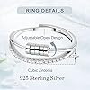 EUDORA Harmony Ball Anxiety Fidget Ring Anti Stress Ringe für Damen S925 Sterling Silber, Spinner Einstellbare Ring Angstring Relief Spinner Fidget Anti StressRinge Schmuck, Geschenk für Frauen #4
