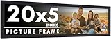 CountryArtHouse 20x5 Frame Black Solid Pine Wood Picture Frame Includes UV Acrylic Plexiglass, Acid Free Foam Backing Board and Hanging Hardware