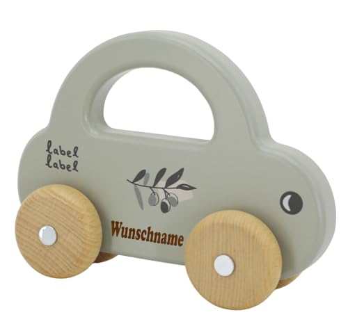 Elefantasie Holzauto personalisierbar mit Name Oliv