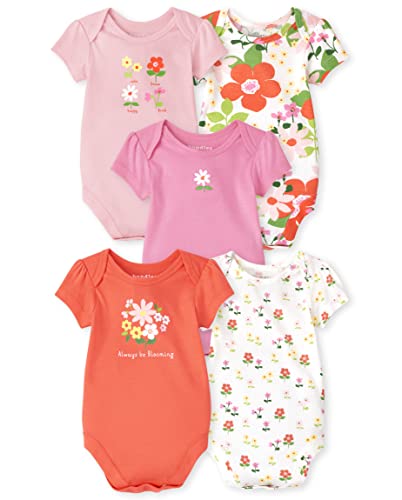Image of The Children's Place unisex-baby Short Sleeve 100% Cotton Bodysuits