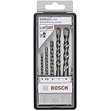 bosch professional 5 pezzi cyl-3 punte da calcestruzzo set (per calcestruzzo, robust line, Ø 5–8 mm, accessorio perforatrice a percussione)