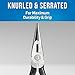 Jonard Tools JIC-842 Telecom Long Nose D Type Pliers with Yellow Handles, 6-3/4