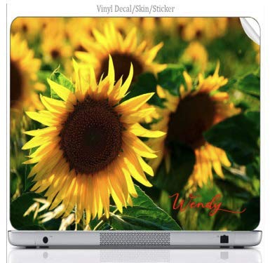 Moonlight4225 Custom Personalized Laptop Notebook Skin Sticker Vinyl Decal Cover Art Yellow Sunflower Flower Springtime Summertime (17 Inch) #TOP6