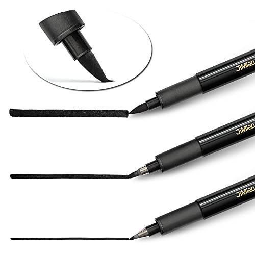 Mifuner 3Pcs Hand Lettering Pens Art Brush Pen Calligraphy Pen For Beginners Soft And Hard Tip(Thick,Medium,Small) Refillable Brush Marker Pen Suitable For Writing,Art Drawing #TOP2