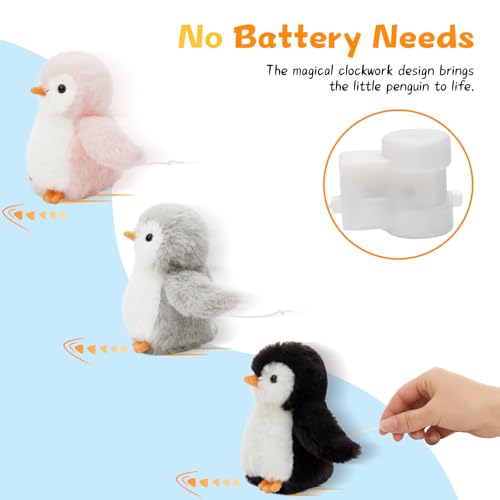 Image of Penguin Plush with 3 Babies, 14 Inch Wind Up Stuffed Animal Set