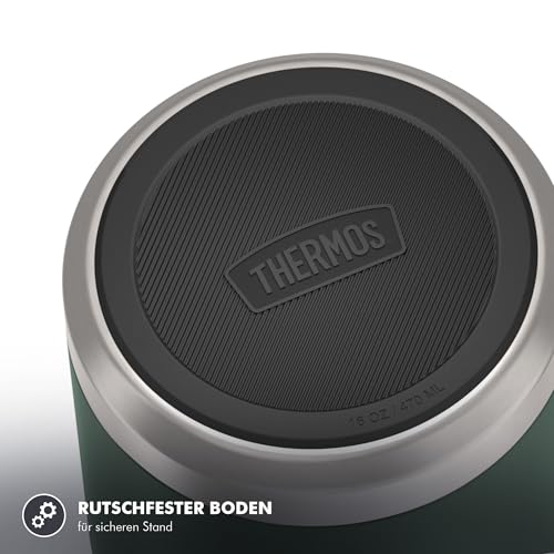 Thermos ICON Thermobehälter für Essen grün 0,47l - hält Speisen 10h heiß & 24h kalt, Edelstahl, absolut dicht, mit klappbarem Löffel, BPA-frei 6